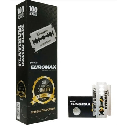 Lâminas para Barbear Euromax Platinum Caixa c/100 Lâminas Inteiras